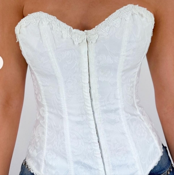 Vintage Fredericks of Hollywood White Corset by Bridal Empire Intimates - Picture 2 of 7